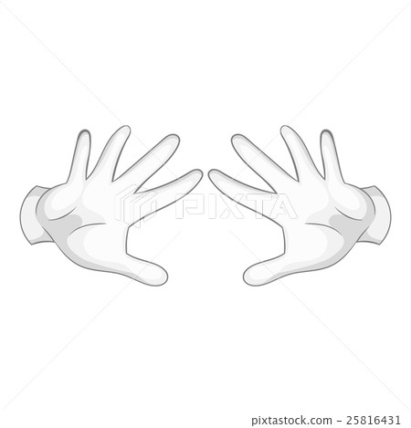 Two hands motion icon, black monochrome style Two hands motion icon, black monochrome style 25816431