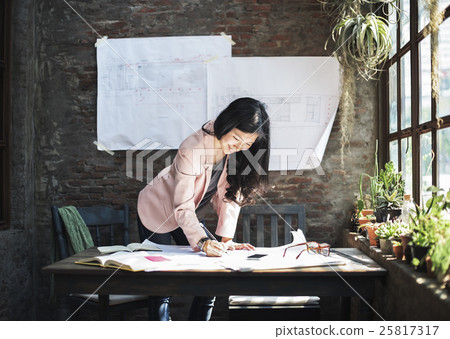 Businesswoman Casual Creative Home Office Ideas Concept 25817317