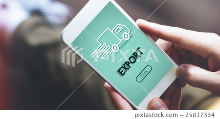 Import Export Shipment Truck Graphic Concept 25817334