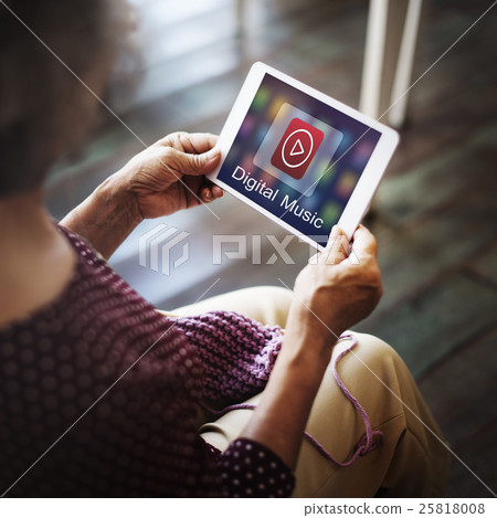 Digital Music Streaming Multimedia Entertainment Online Concept 25818008