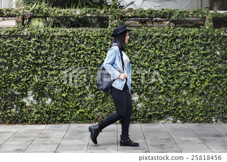 Women Casual Jeans Hat Girl Freedom Simplicity Concept 25818456