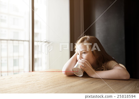 Girl Playing Toy Phone Concept 25818594