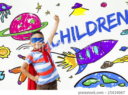 Kids Imagination Space Rocket Joyful Graphic Concept Kids Imagination Space Rocket Joyful Graphic Concept 25819067