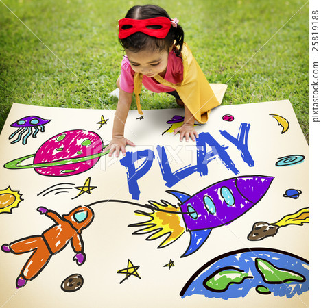 Kids Imagination Space Rocket Joyful Graphic Concept Kids Imagination Space Rocket Joyful Graphic Concept 25819188