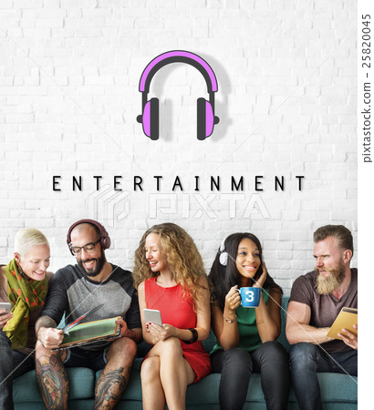 Entertainment Audio Multimedia Podcast Graphic Concept 25820045