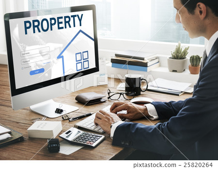 Mortgage House Loan Website Login Graphic Concept 25820264