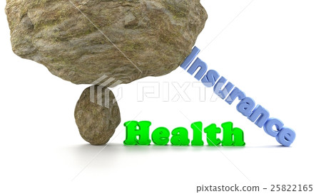Huge rock on top of a small stone ready to crush  25822165