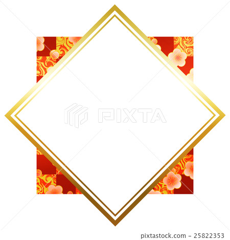 Plate material (Japanese pattern, horn, plum) 25822353