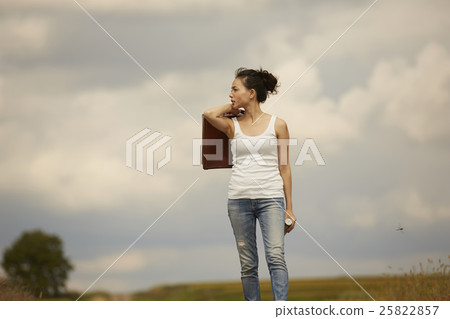 A woman traveling in the wilderness A woman traveling in the wilderness 25822857