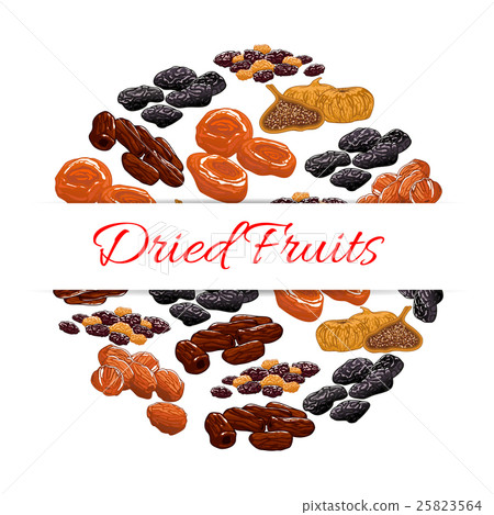 Dried fruits product emblem 25823564