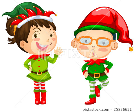 Christmas theme with two elves 25826631