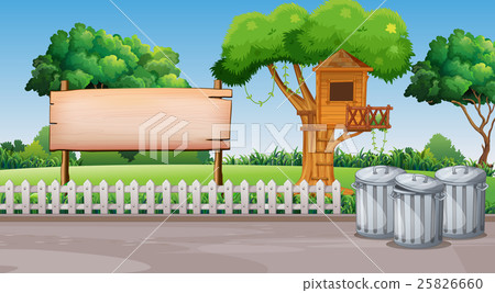 Scene with treehouse in the park 25826660