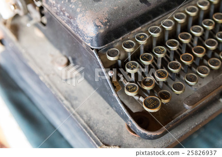 the design of black ancient typewriter machine 25826937