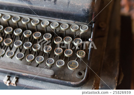 the design of black ancient typewriter machine 25826939