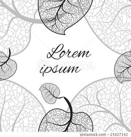 monochrome leaves background illustration 25827142