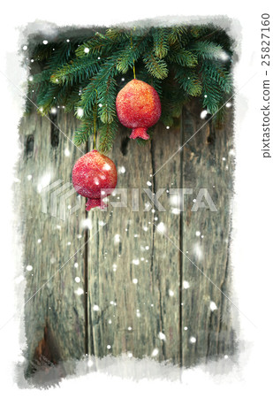 Christmas Composition Pomegranate Wooden Christmas Composition Pomegranate Wooden 25827160