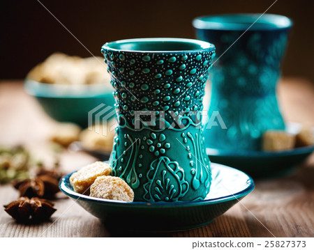 Authentic blue dishware, masala tea Authentic blue dishware, masala tea 25827373
