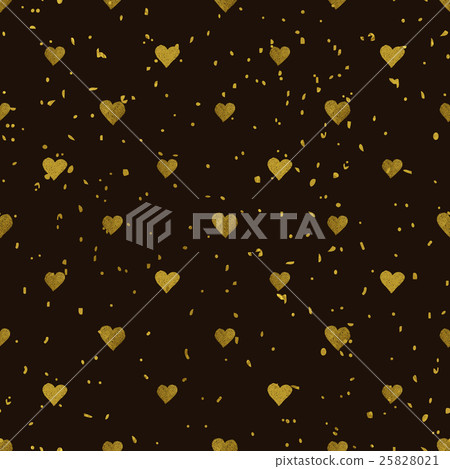 Golden hearts seamless pattern - Stock Illustration [25828021] - PIXTA