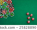 Chips and dice on green 25828890