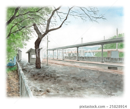 Local line station with white frame 25828914