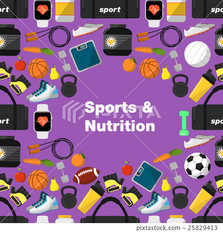 Sports and nutrition seamless pattern Sports and nutrition seamless pattern 25829413