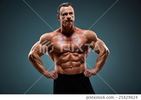 torso of attractive male body builder  25829824