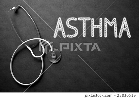 Chalkboard with Asthma. 3D Illustration. 25830519