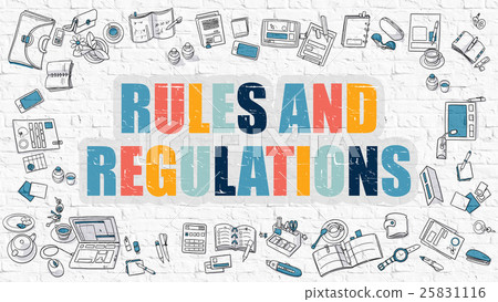 Multicolor Rules and Regulations on White Multicolor Rules and Regulations on White 25831116