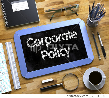 Corporate Policy Concept on Small Chalkboard. 3D. 25831180