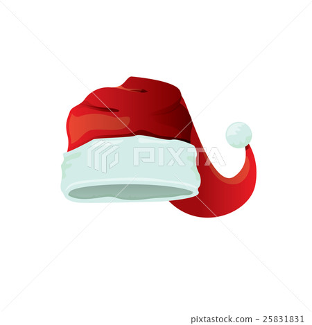 vector red santa hat isolated on white background - Stock Illustration ...