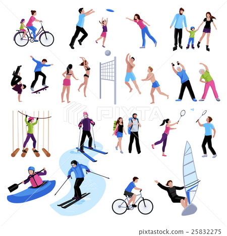 Active Leisure People Icons Set 25832275