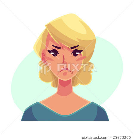 Pretty blond woman, angry facial expression 25833260