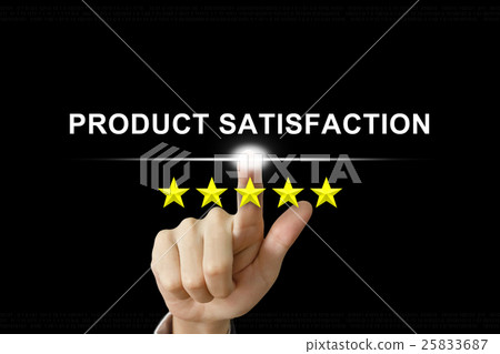 business hand pushing product satisfaction 25833687