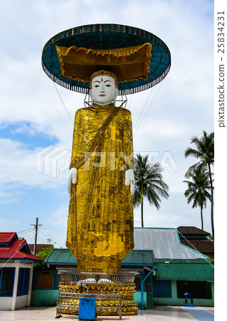 Myanmar white Buddha Image Statue 25834231