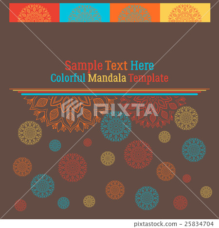 Colorful flower mandala template  25834704