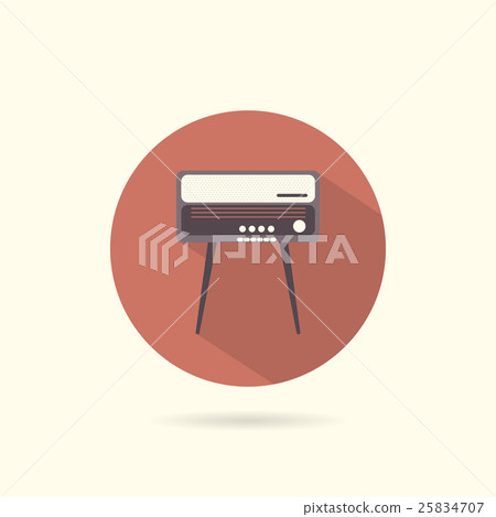 Radiogram round flat icon 25834707