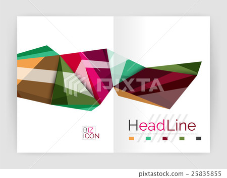 Triangles and lines, annual report flyer brochure Triangles and lines, annual report flyer brochure 25835855