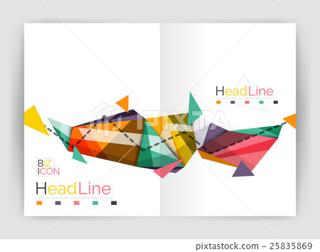 Triangles and lines, annual report flyer brochure Triangles and lines, annual report flyer brochure 25835869