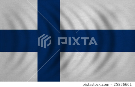 Flag of Finland wavy, real detailed fabric texture Flag of Finland wavy, real detailed fabric texture 25836661
