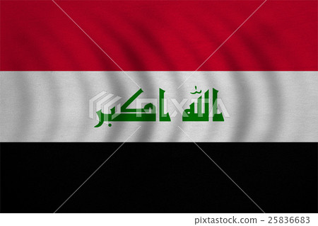 Flag of Iraq wavy, real detailed fabric texture Flag of Iraq wavy, real detailed fabric texture 25836683