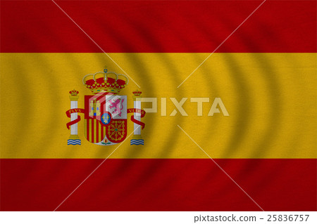 Flag of Spain wavy, real detailed fabric texture Flag of Spain wavy, real detailed fabric texture 25836757
