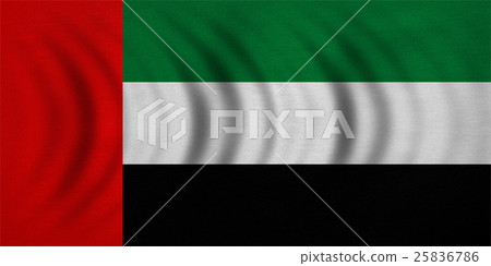 Flag of the UAE wavy, real detailed fabric texture Flag of the UAE wavy, real detailed fabric texture 25836786