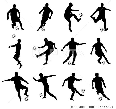 soccer players detailed silhouettes set soccer players detailed silhouettes set 25836894