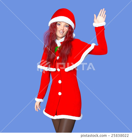 聖誕老人服裝的一個少婦 25838022