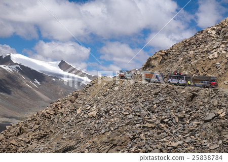 Dirt road on Khardung la pass,Leh, Ladakh, India. 25838784