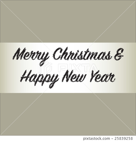 Merry Christmas and Happy New Year text design Merry Christmas and Happy New Year text design 25839258