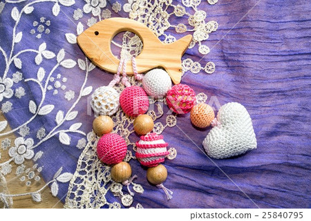 Wooden fish toy with crochet beads Wooden fish toy with crochet beads 25840795