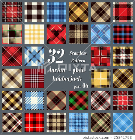 Set  plaid tartan seamless pattern 25841798
