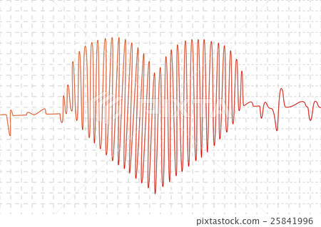Red cardiogram graph in heart shape 25841996