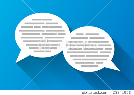 White speech bubbles with grey abstract text 25841998